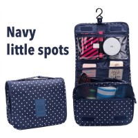 多功能掛鈎多層防水收納袋 - 深藍小波點